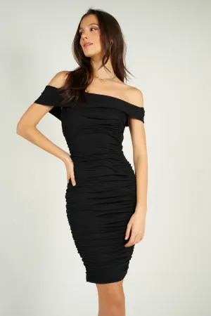 Robe froncée à épaules dénudées - BD2604 - (E-C6)