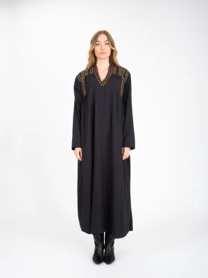 Robe noire ornée de sequins dorées BLING