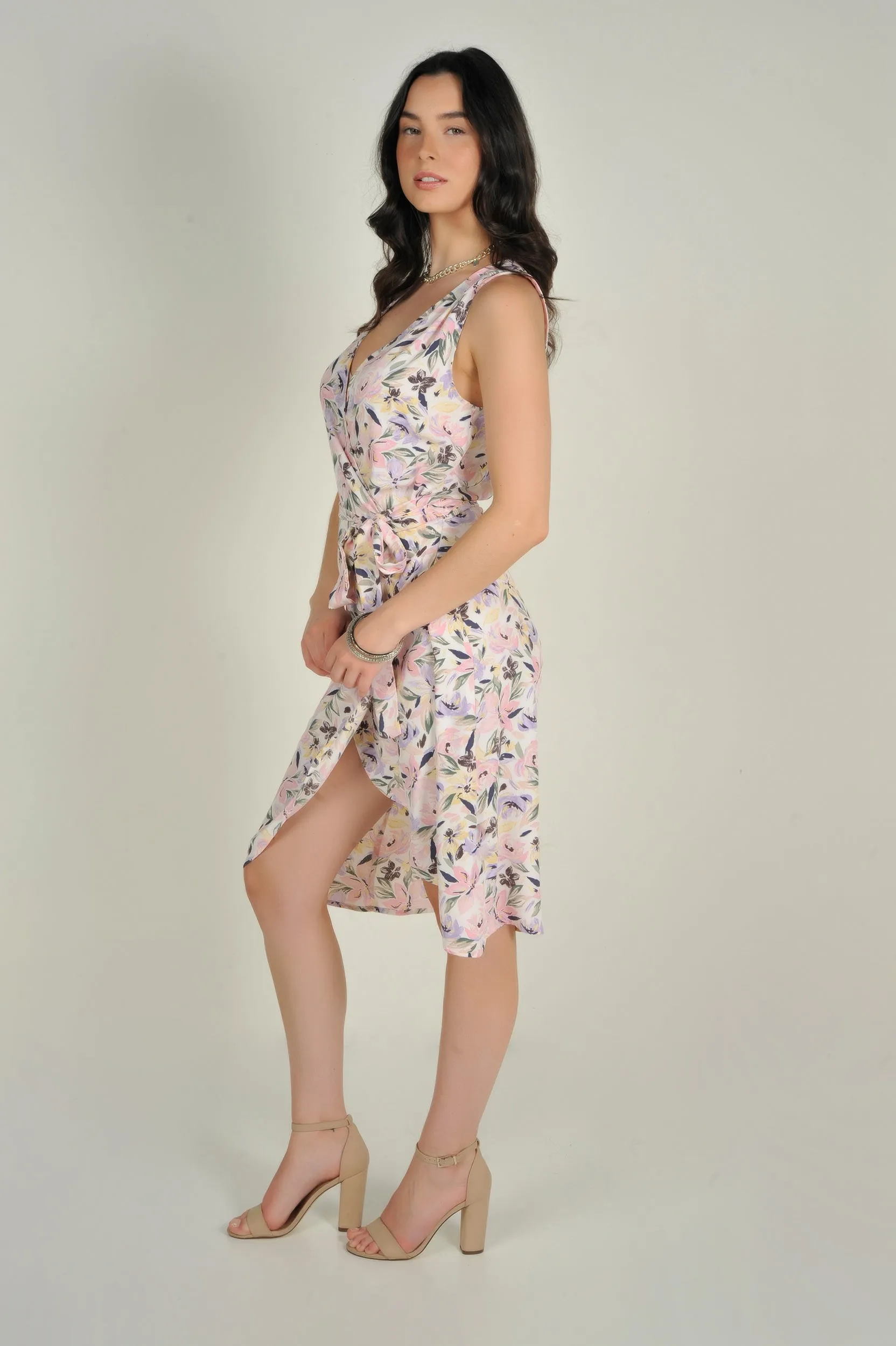 Robe portefeuille fleurie - KAREL - (R-B13)