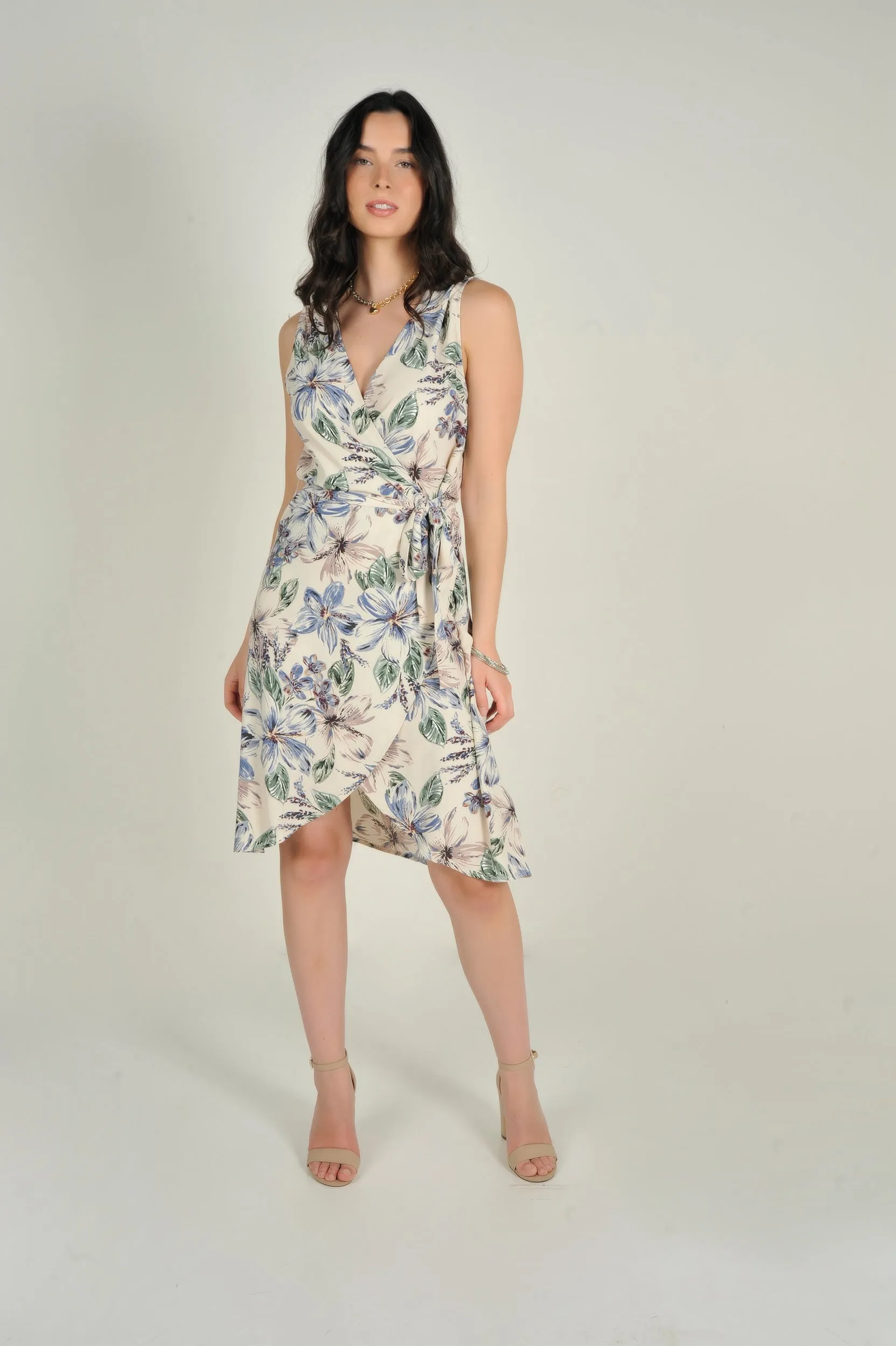 Robe portefeuille fleurie - KAREL - (R-B13)