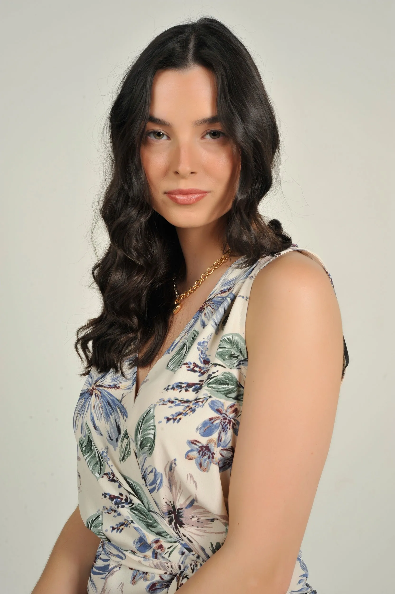 Robe portefeuille fleurie - KAREL - (R-B13)