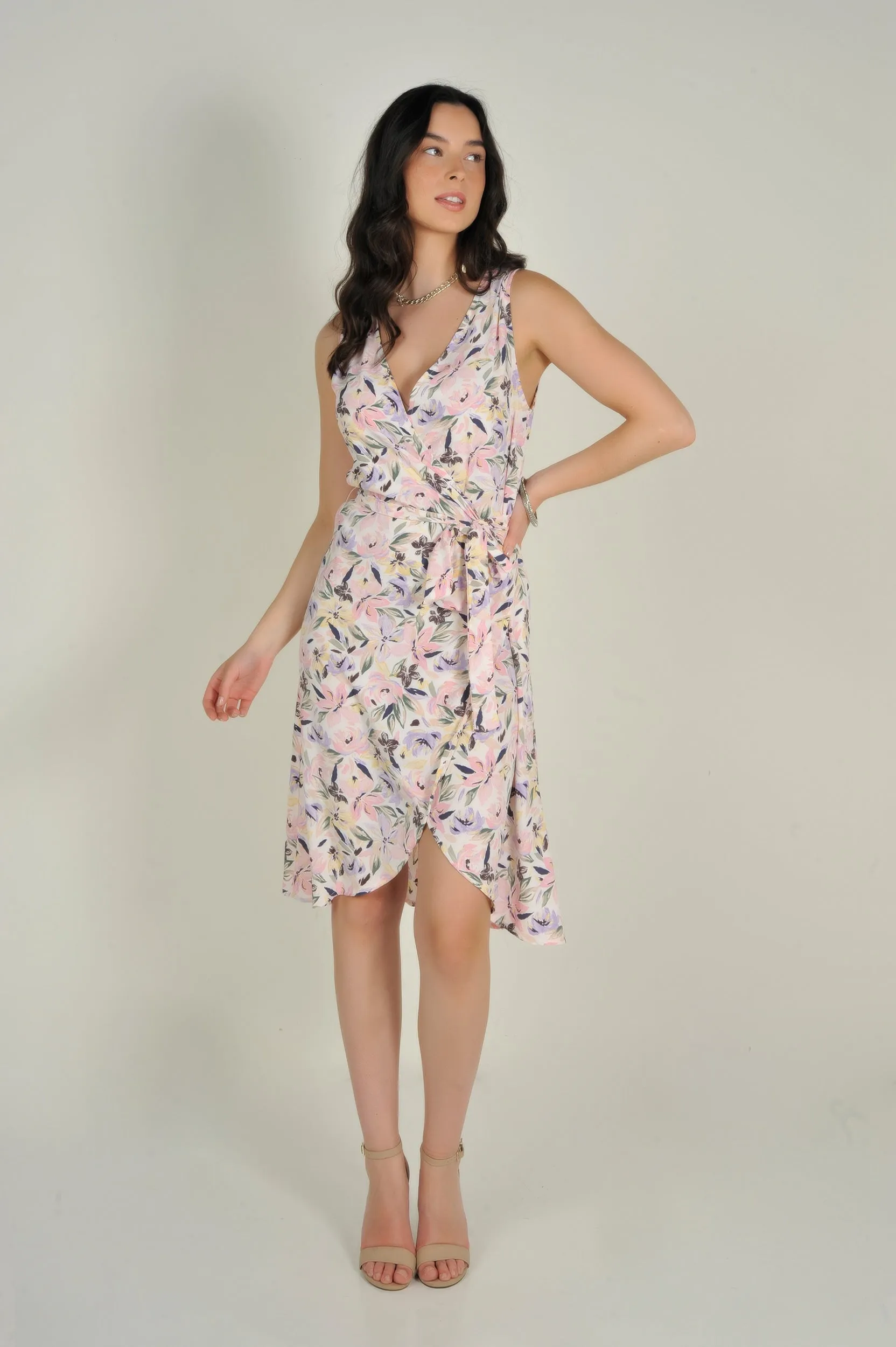 Robe portefeuille fleurie - KAREL - (R-B13)