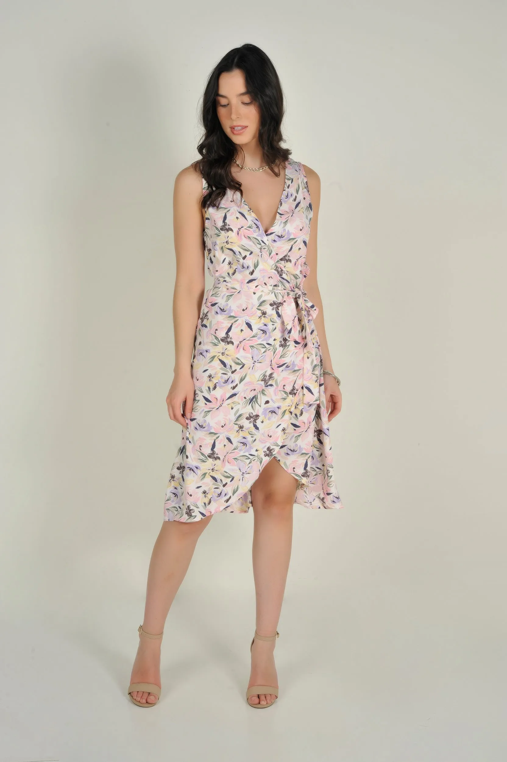 Robe portefeuille fleurie - KAREL - (R-B13)