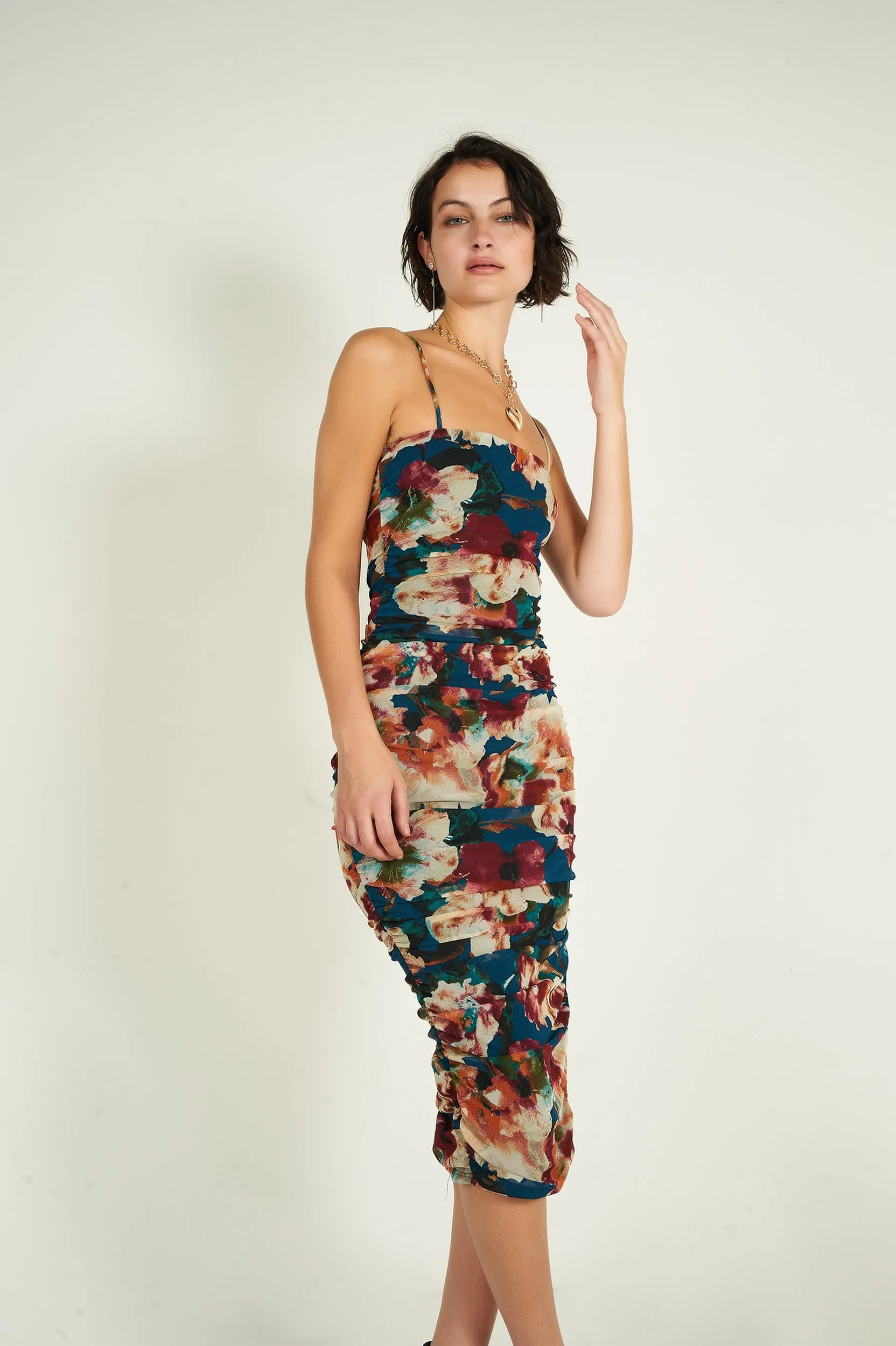 Robe tube fleurie - CD3414A - (E-A16)