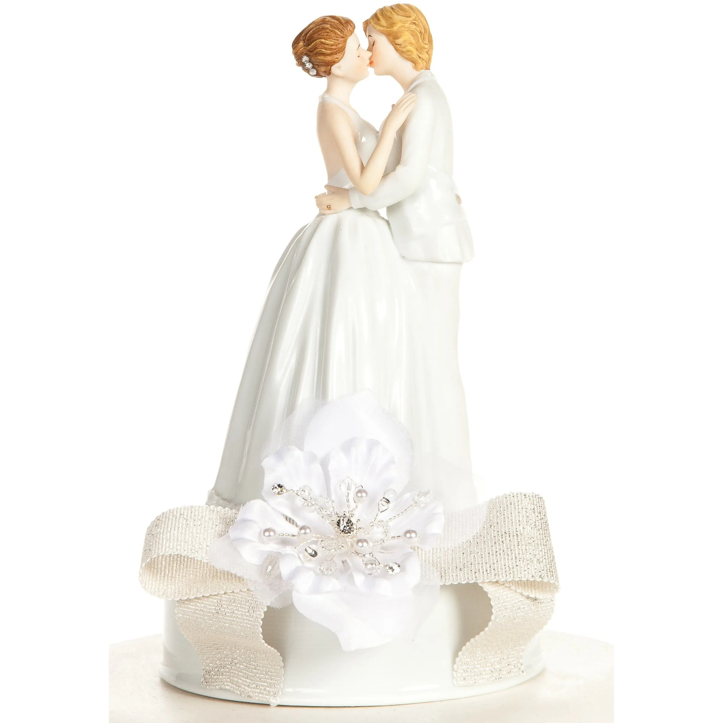 Romance Ribbon Accents Lesbian Cake Topper