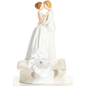 Romance Ribbon Accents Lesbian Cake Topper
