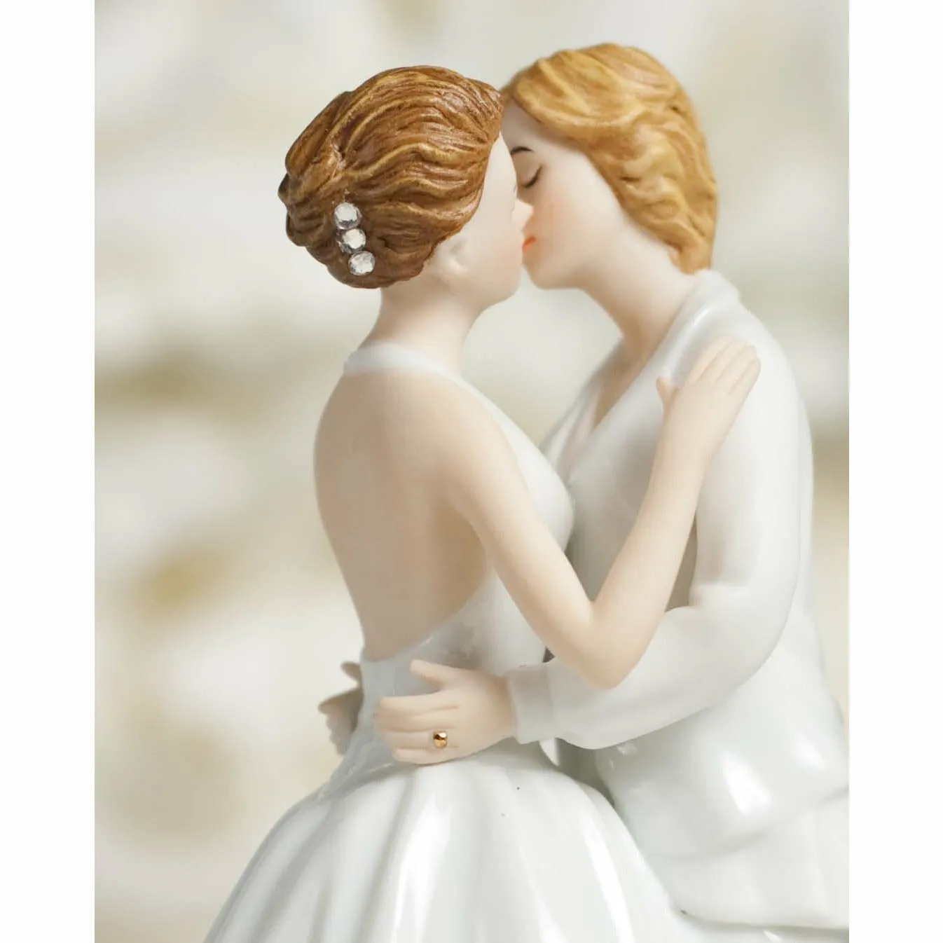 Romance Ribbon Accents Lesbian Cake Topper