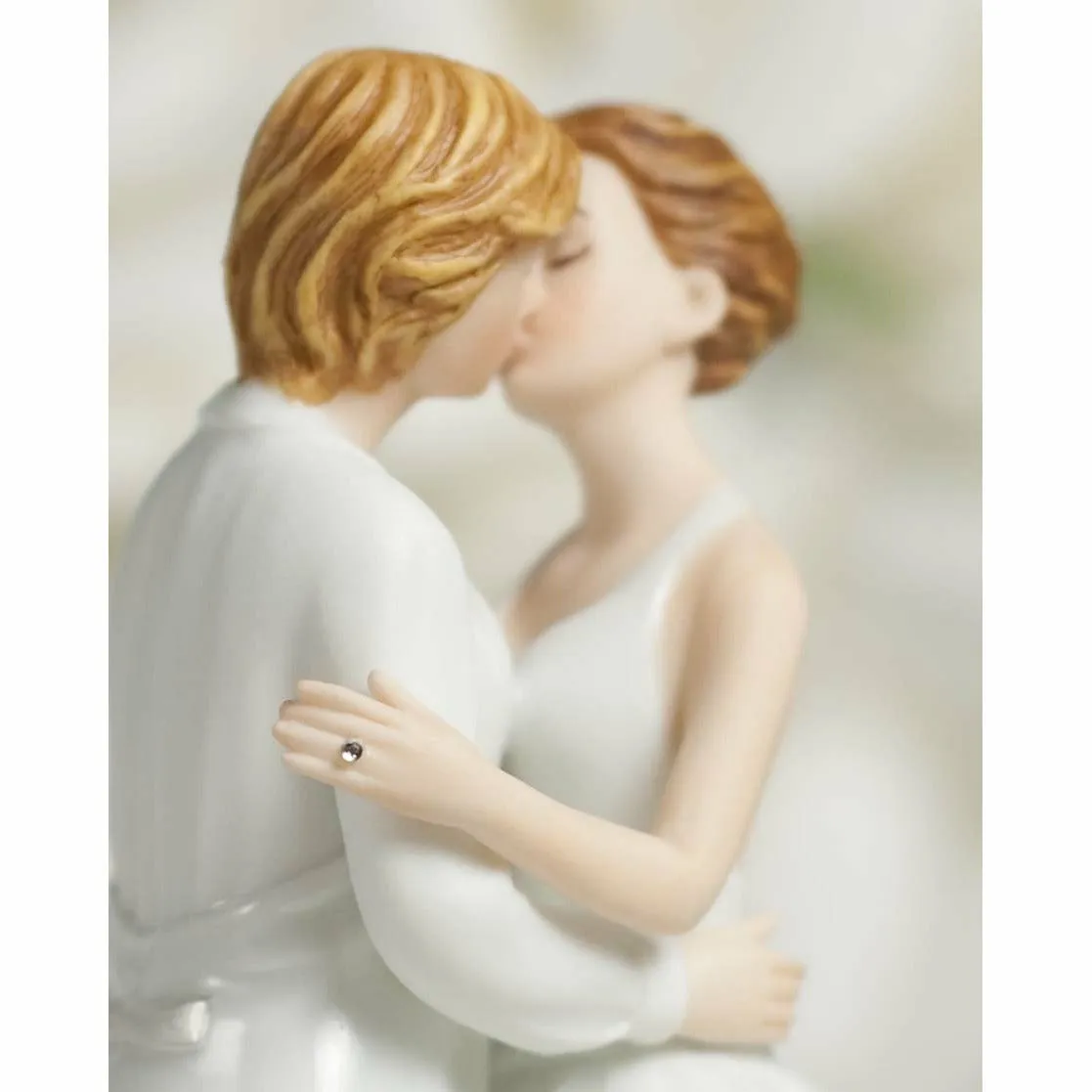 Romance Ribbon Accents Lesbian Cake Topper