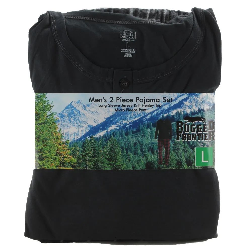 Rugged Frontier Men's Plaid Fleece 2 Piece Lounge Pajama Set
