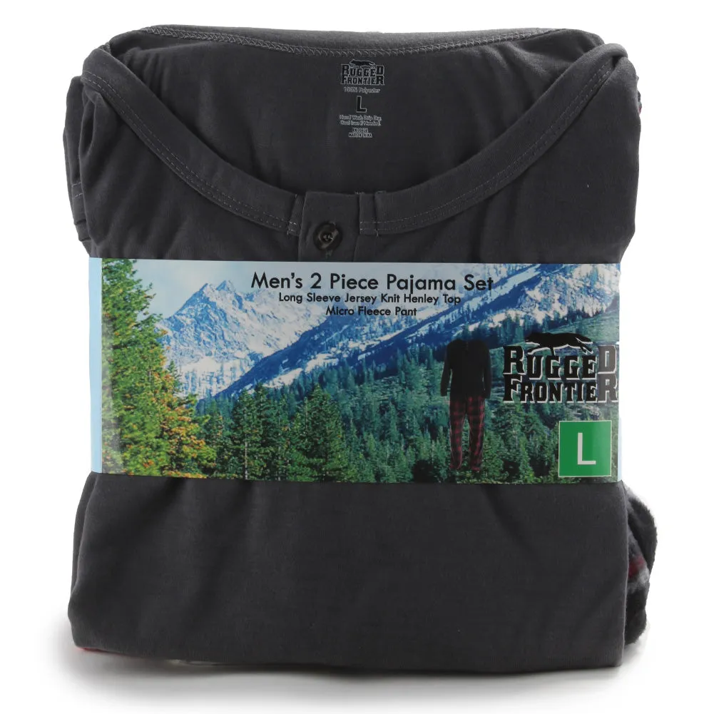Rugged Frontier Men's Plaid Fleece 2 Piece Lounge Pajama Set