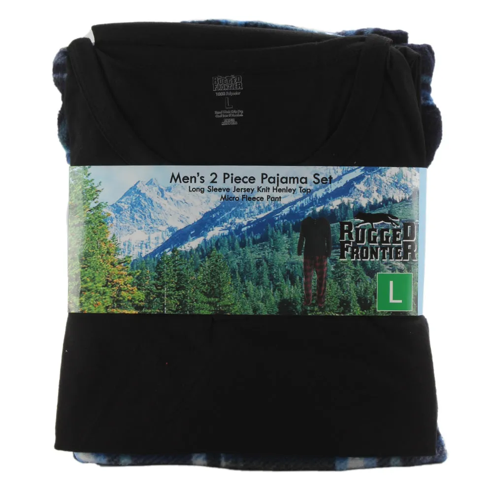 Rugged Frontier Men's Plaid Fleece 2 Piece Lounge Pajama Set