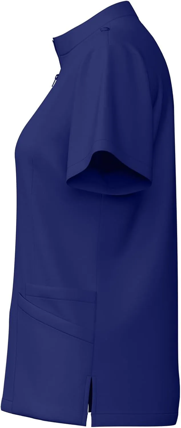 Ruziyoog Medical Scrubs Set for Women Casual V-Neck Zipper Henley Tops & Drawstring Jogger Pants Soft Nursing Uniform