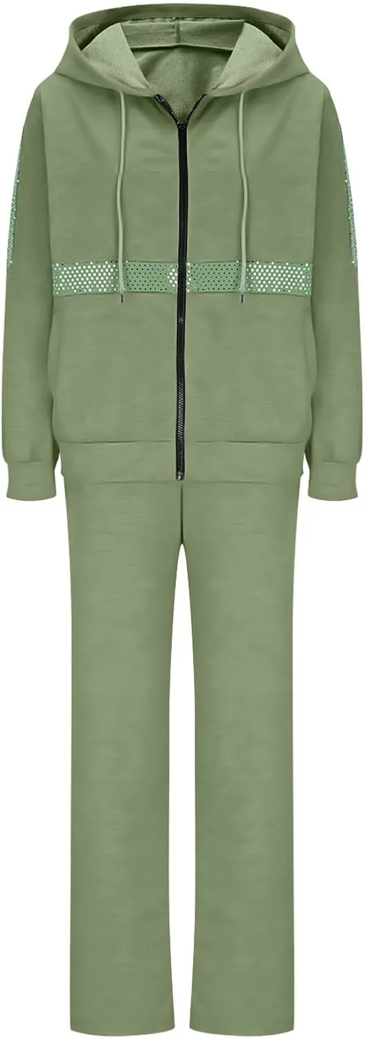 Ruziyoog Womens Two Piece Tracksuit Set Zip Up Jacket and Joggers Long Sleeve Lounge Set Casual Athletic Outfits