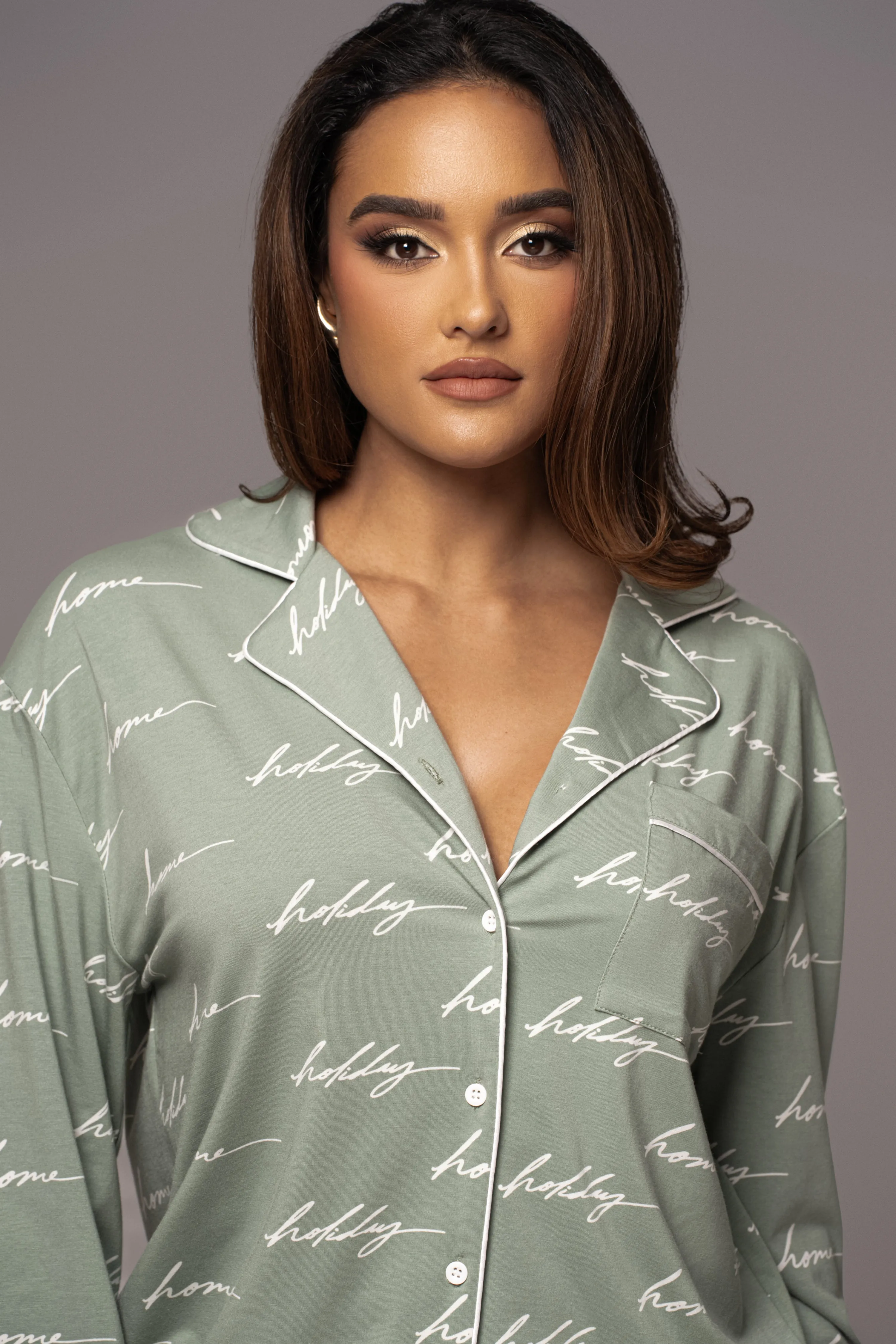Sage Home For The Holidays Adult Pajama Set