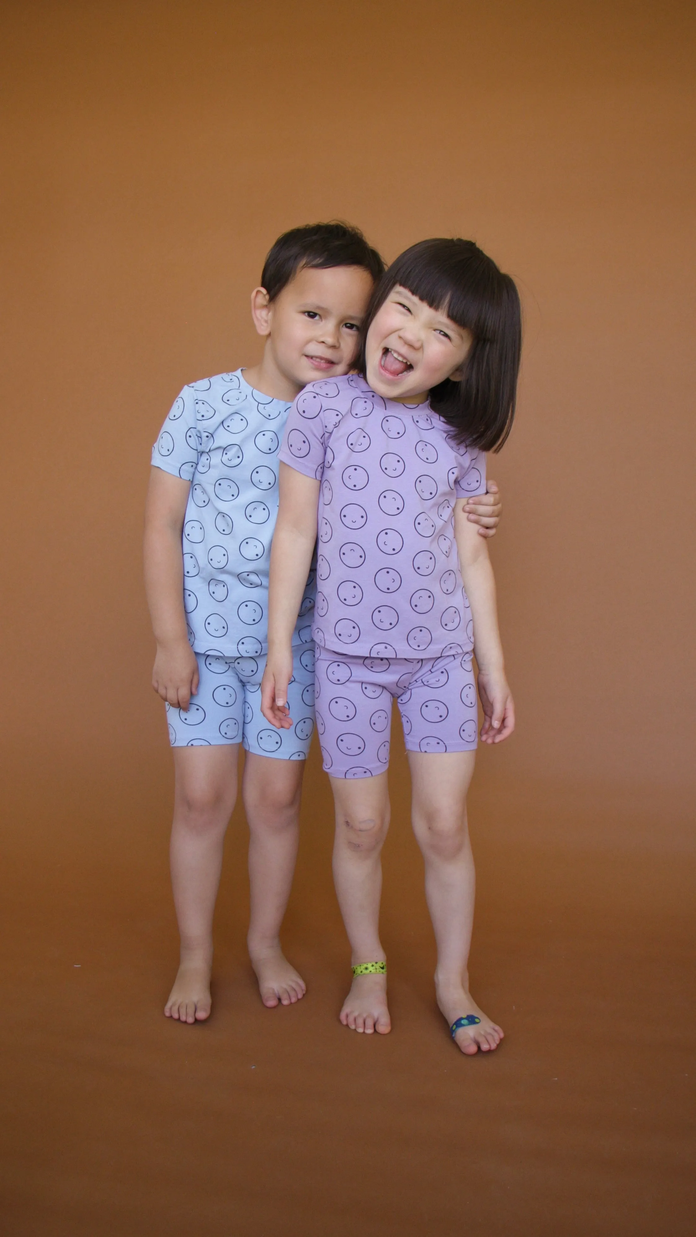 SALE Glacier Short Sleeved Happy Pajamas
