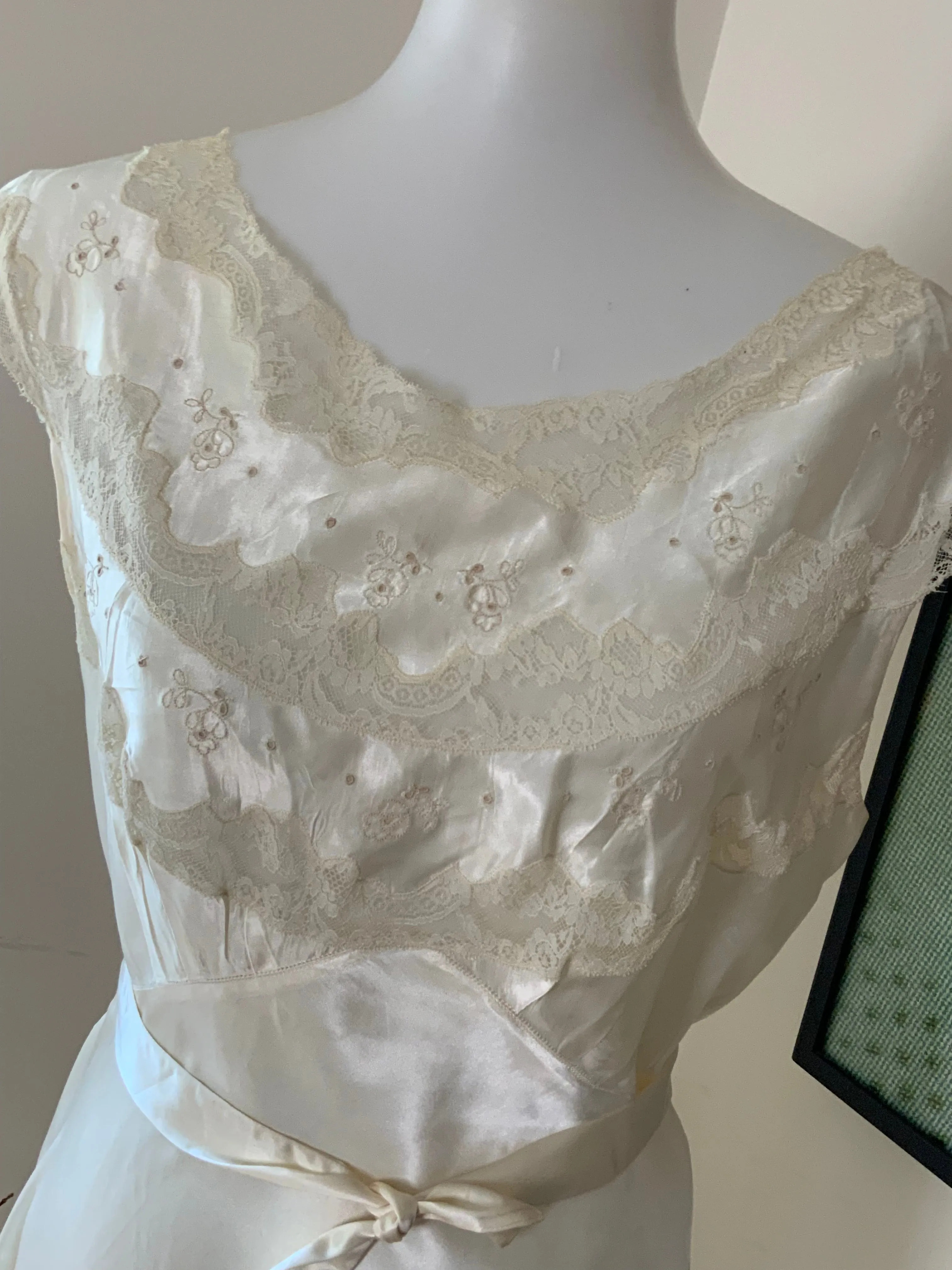 Satin Bridal Nightgown - 50s