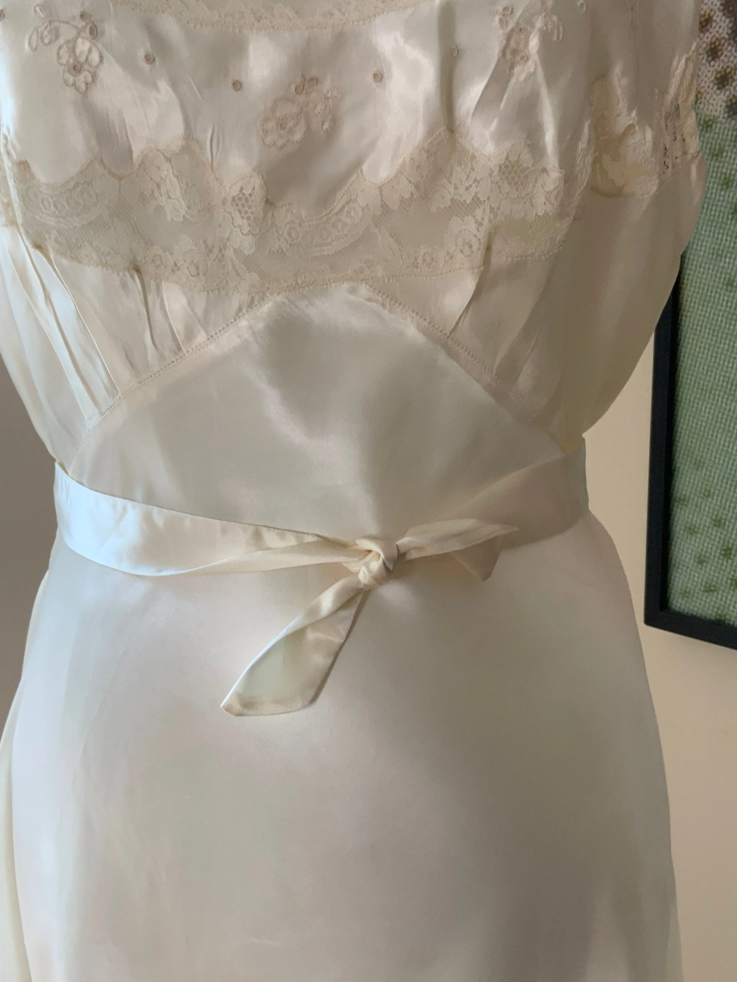 Satin Bridal Nightgown - 50s