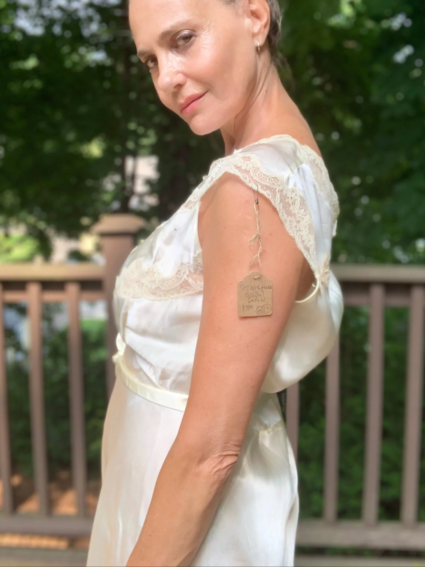 Satin Bridal Nightgown - 50s