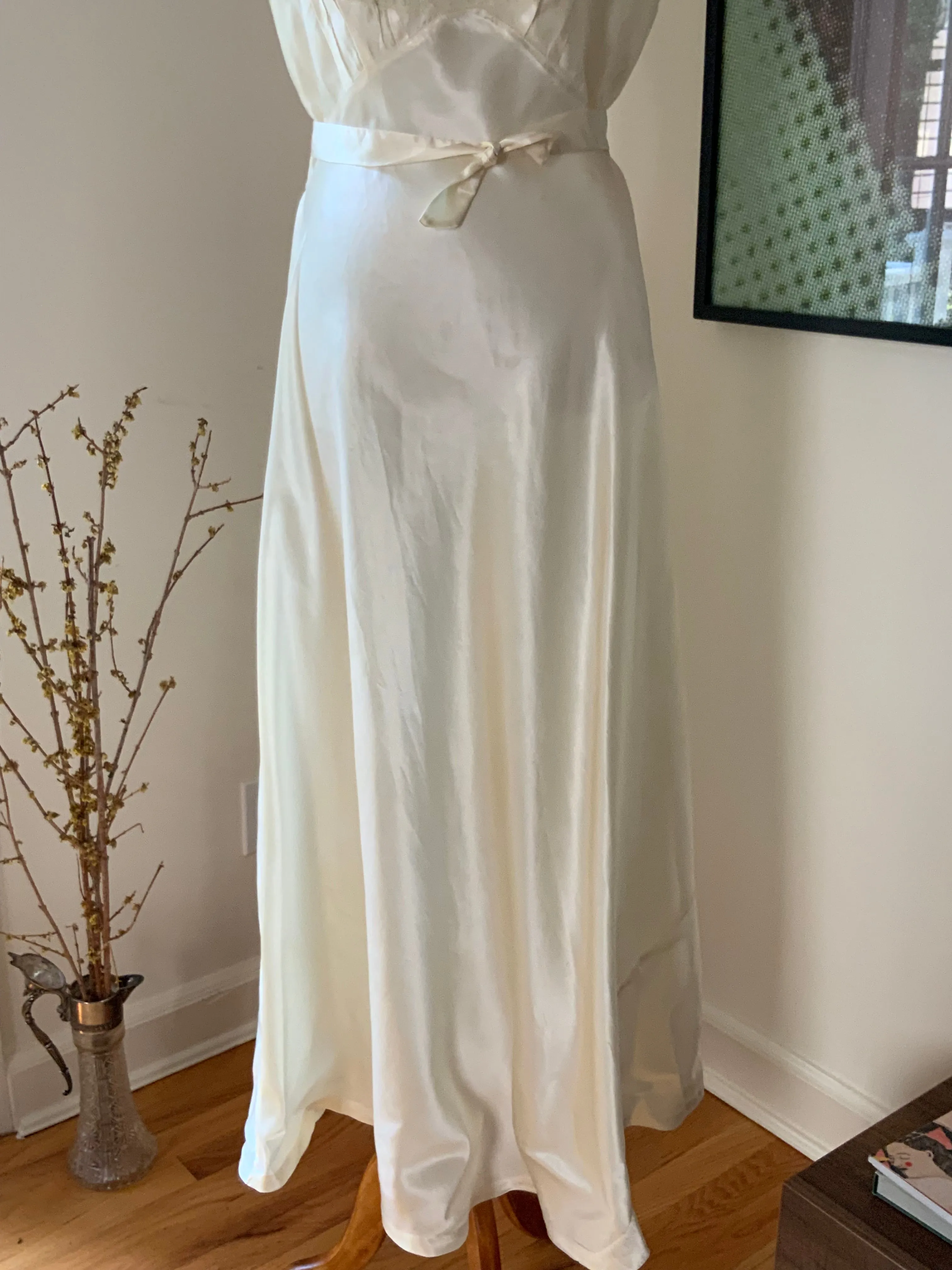 Satin Bridal Nightgown - 50s