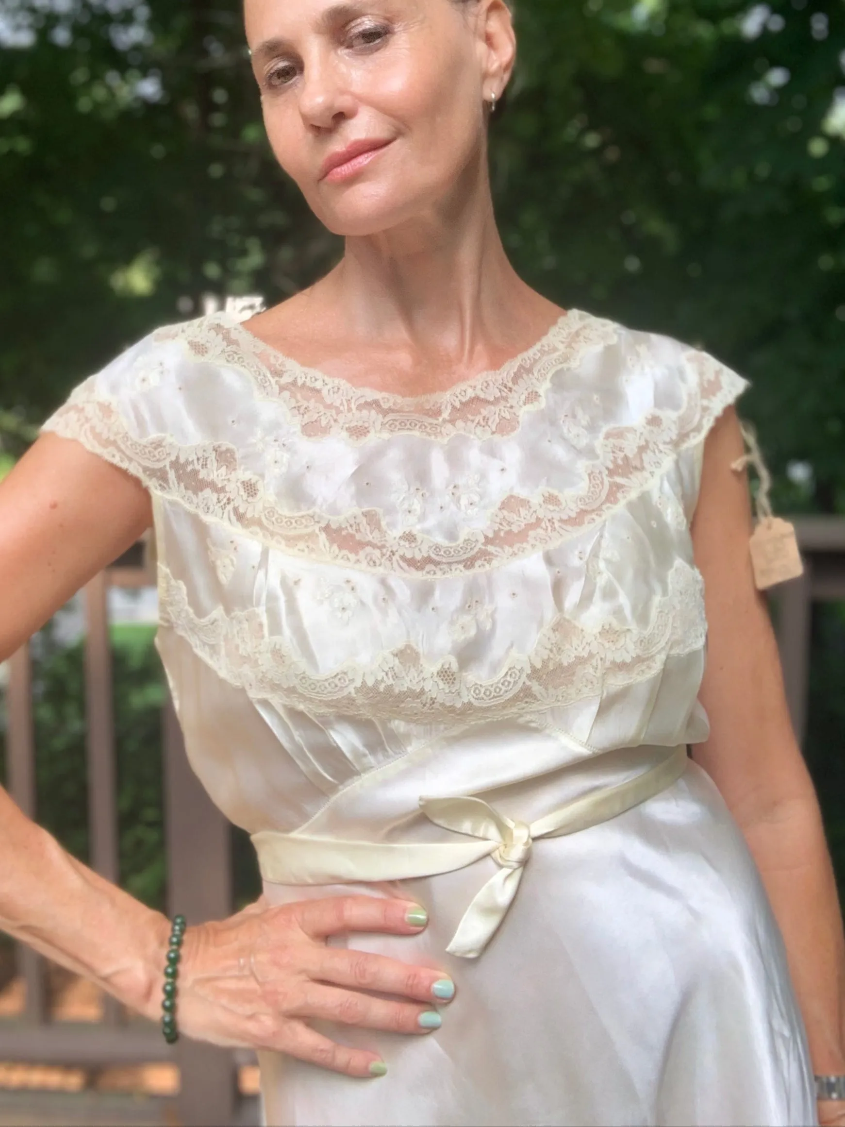 Satin Bridal Nightgown - 50s