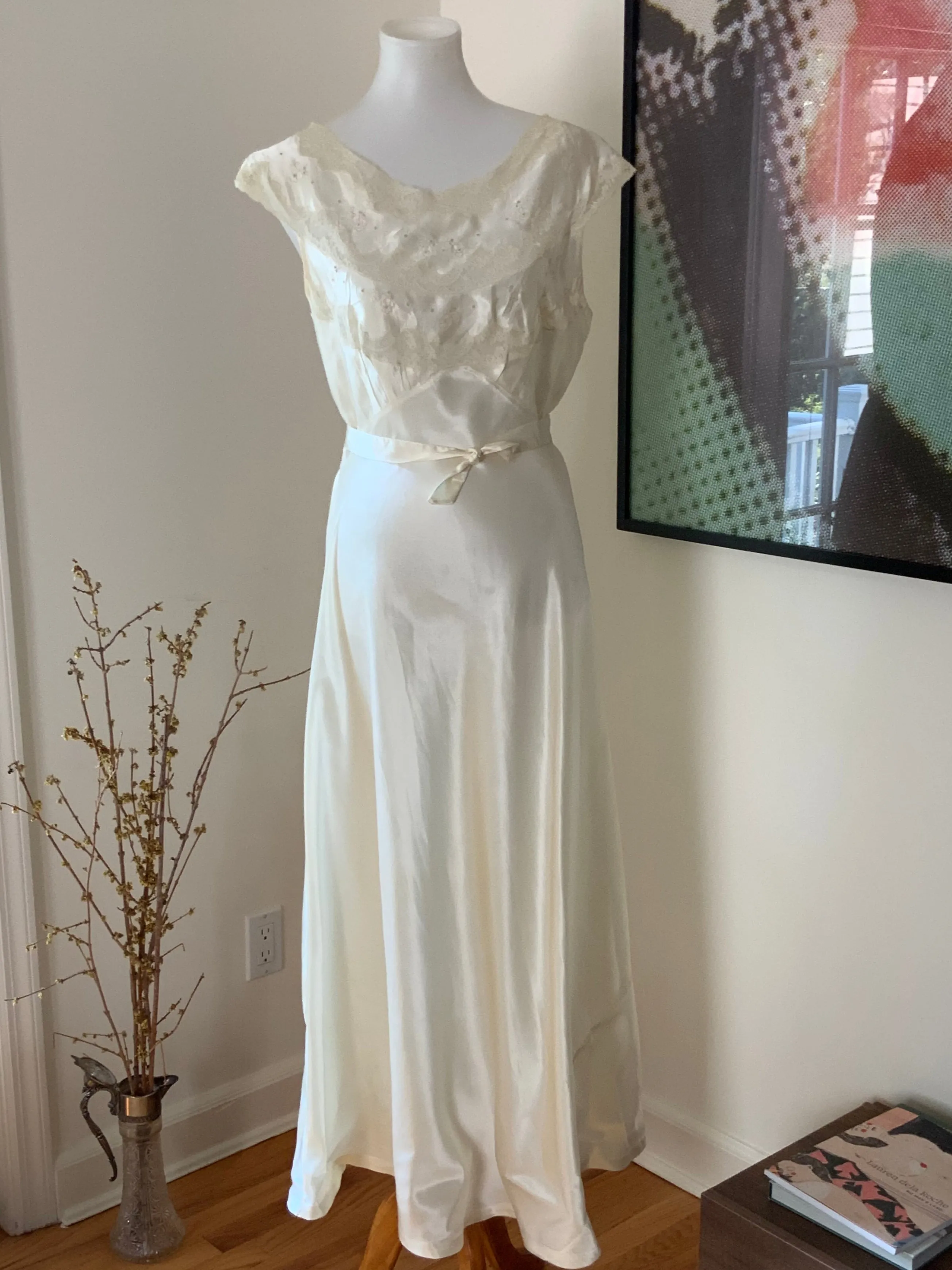 Satin Bridal Nightgown - 50s