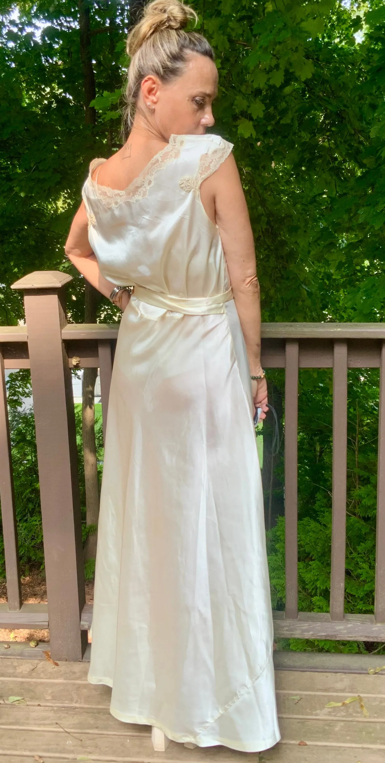 Satin Bridal Nightgown - 50s