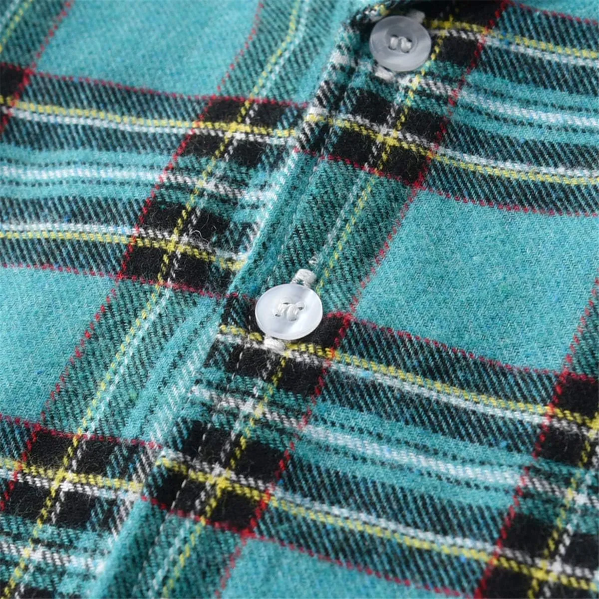 Schbbbta Kids Pajamas Set, Plaid Button Down Pjs for Girls & Boys, 9 Months - 14 Years