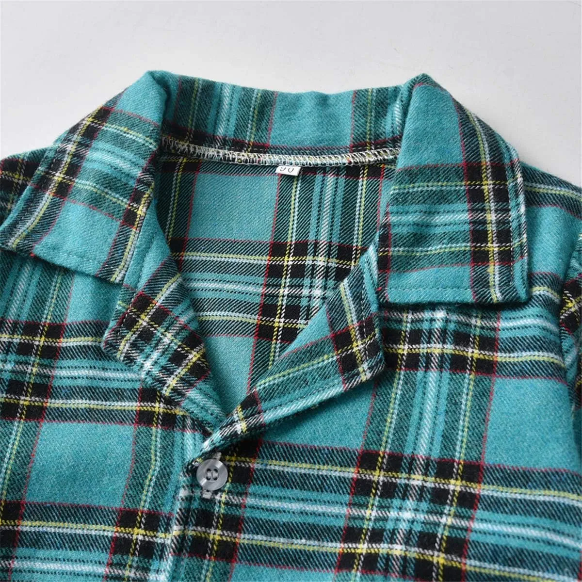 Schbbbta Kids Pajamas Set, Plaid Button Down Pjs for Girls & Boys, 9 Months - 14 Years