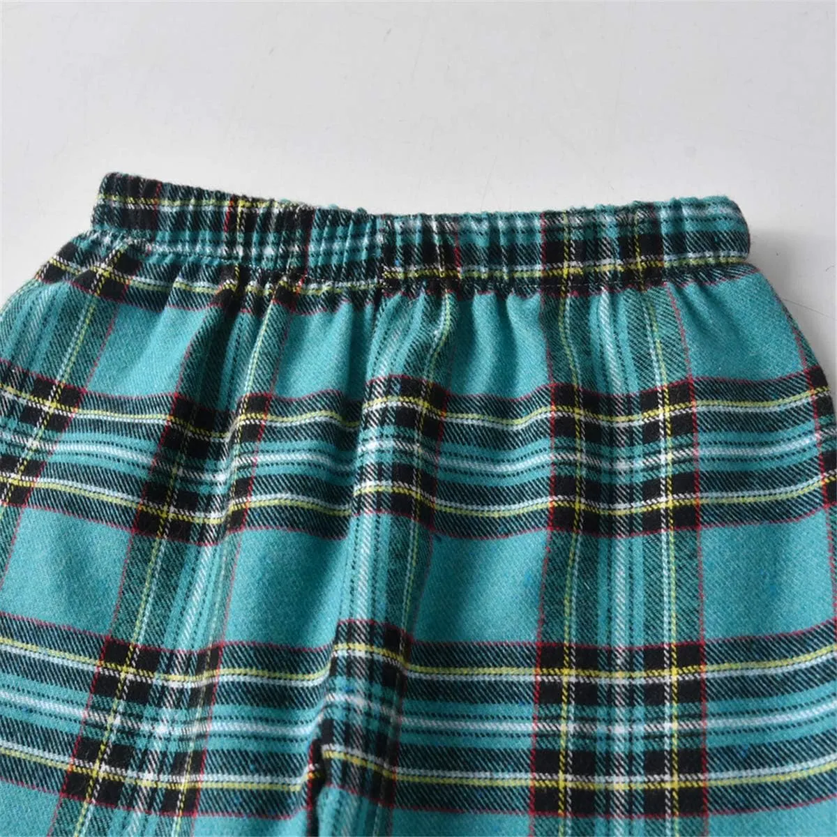 Schbbbta Kids Pajamas Set, Plaid Button Down Pjs for Girls & Boys, 9 Months - 14 Years