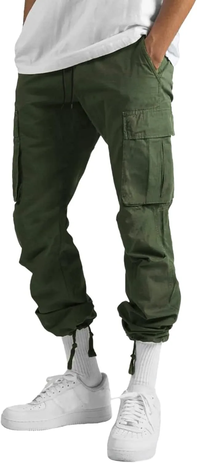 sdbrld Cargo Pants For Men Mens Relaxed Fit Pants Beach Streetwear Baggy Trousers Casual Cargo Pants with Zipper Pockets