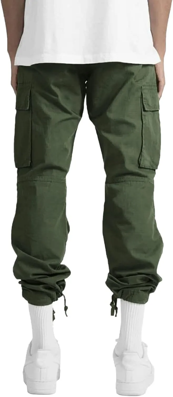 sdbrld Cargo Pants For Men Mens Relaxed Fit Pants Beach Streetwear Baggy Trousers Casual Cargo Pants with Zipper Pockets