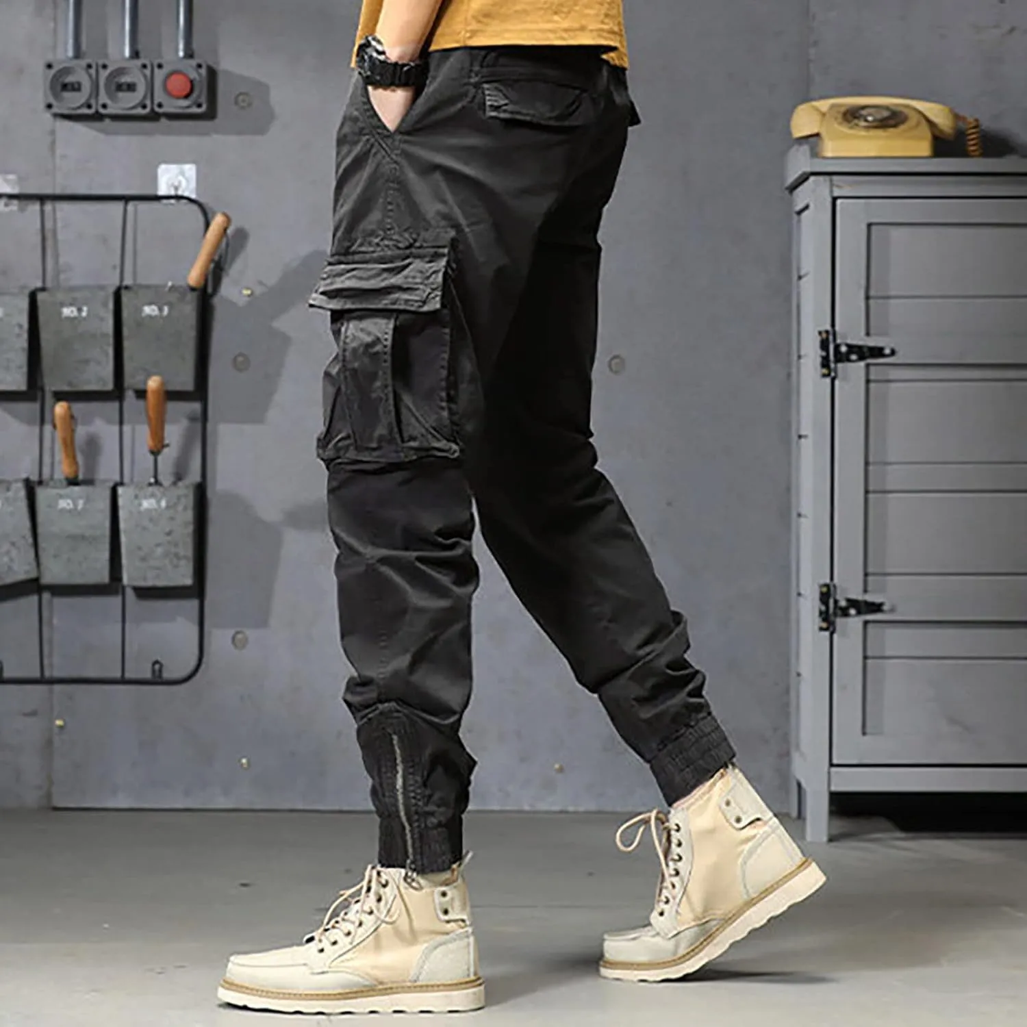 sdbrld Cargo Pants For Men Mens Ripstop Tactical Pants Lightweight Trendy Outdoor Hiking Water Resistant Pants with Pockets