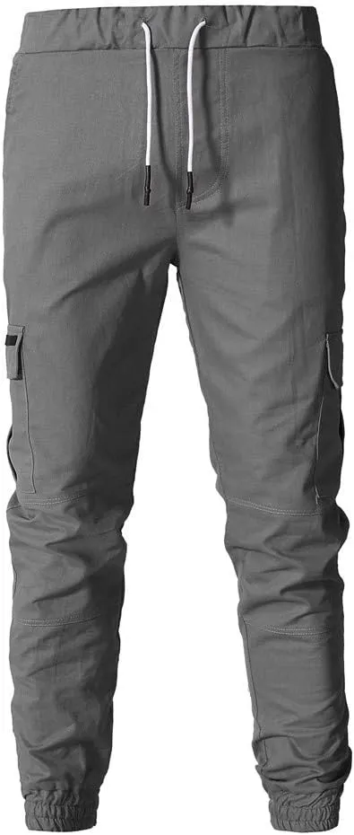 sdbrld Cargo Pants For Men Mens Trendy Outdoor Hiking Joggers Solid Drawstring Recreation Fitness Cargo Pants with Pocket
