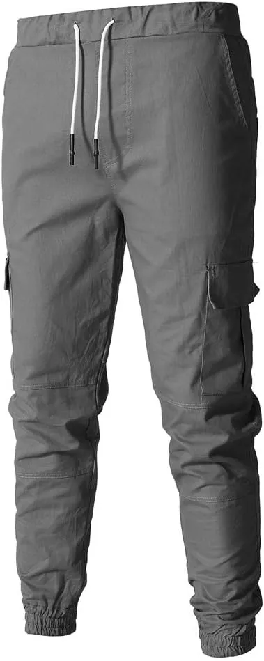 sdbrld Cargo Pants For Men Mens Trendy Outdoor Hiking Joggers Solid Drawstring Recreation Fitness Cargo Pants with Pocket