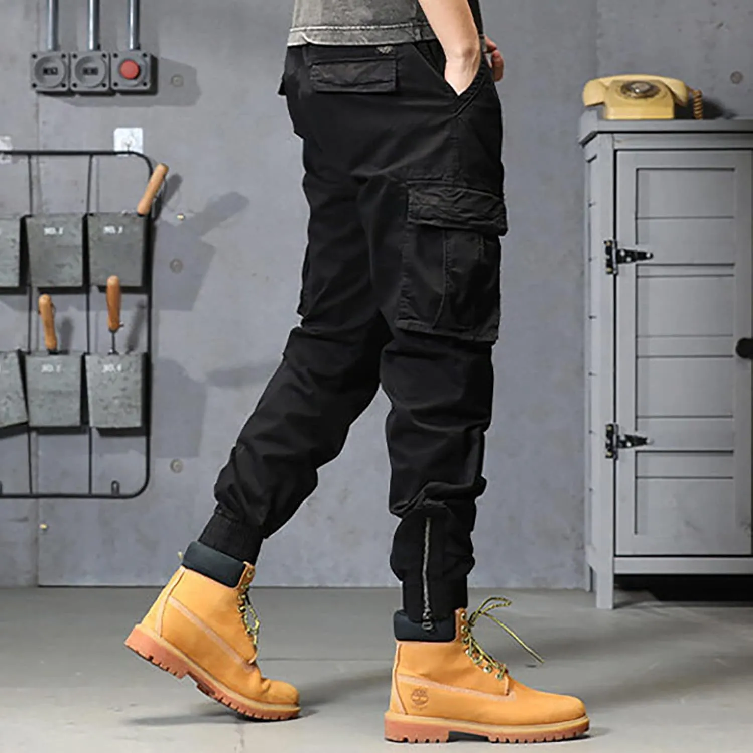sdbrld Cargo Pants For Men Mens Trendy Ripstop Tactical Pants Lightweight Outdoor Hiking Water Resistant Pants with Pockets