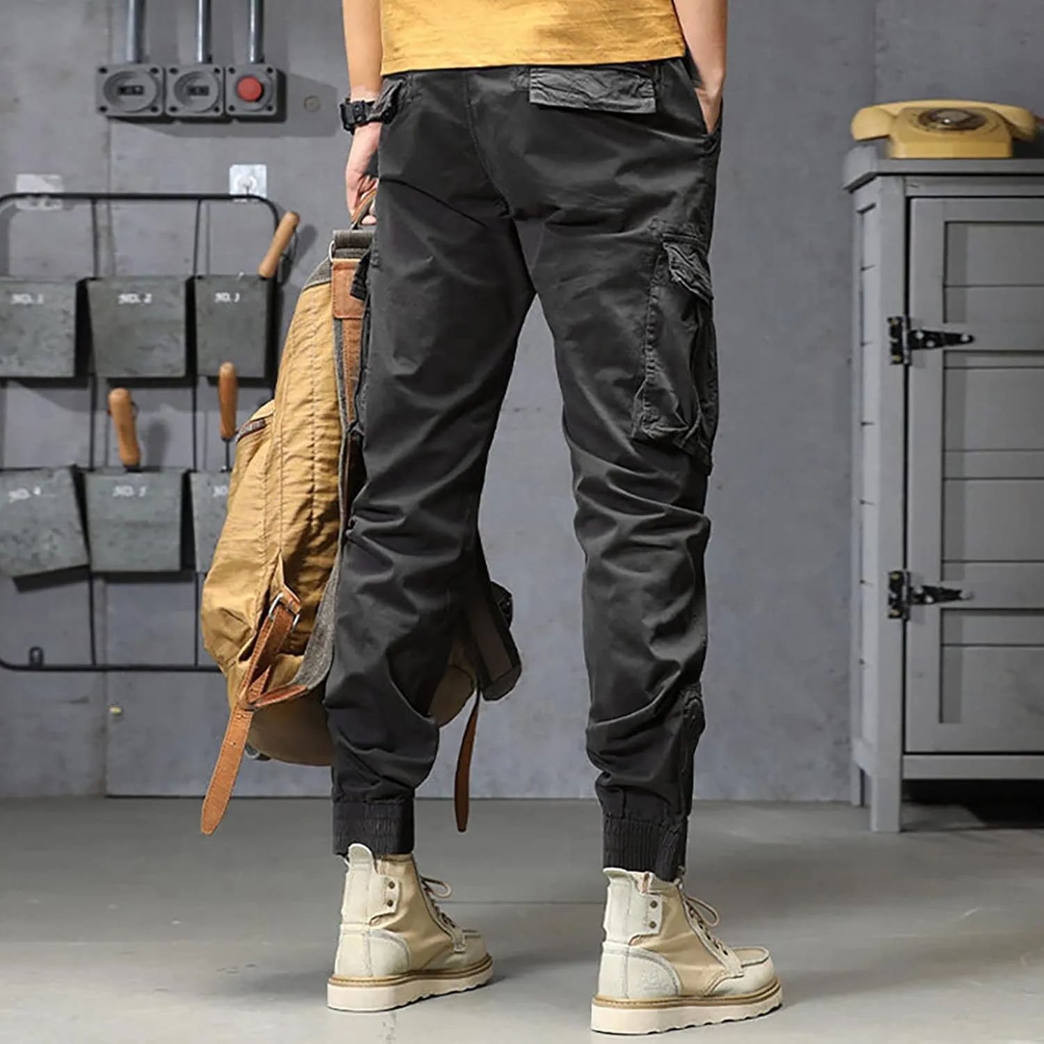 sdbrld Cargo Pants For Men Mens Trendy Ripstop Tactical Pants Lightweight Outdoor Hiking Water Resistant Pants with Pockets