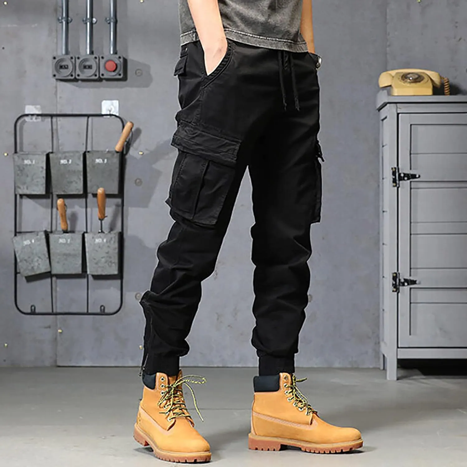 sdbrld Cargo Pants For Men Mens Trendy Ripstop Tactical Pants Lightweight Outdoor Hiking Water Resistant Pants with Pockets