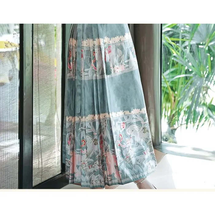 Set: Asymmetrical Plain Camisole Top   Plain Shrug   High Waist Floral Print Midi