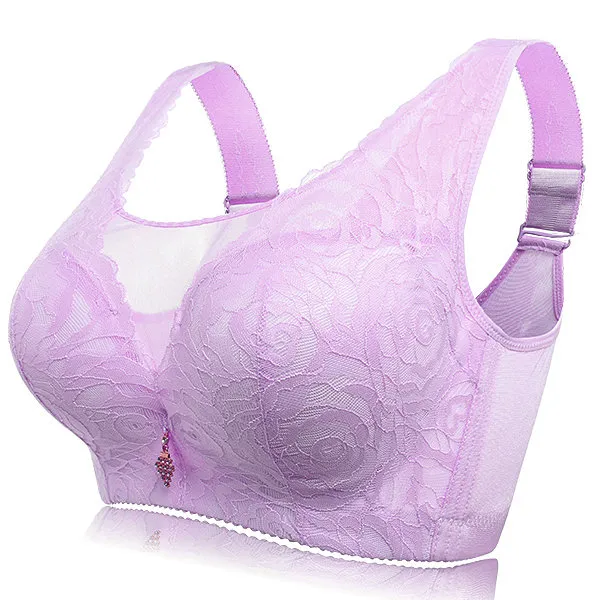 Sexy Lace Busty Full Coverage Wireless Gather Bando Bras