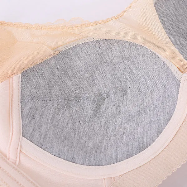 Sexy Lace Busty Full Coverage Wireless Gather Bando Bras