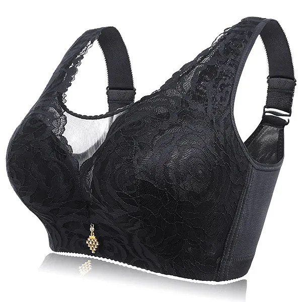 Sexy Lace Busty Full Coverage Wireless Gather Bando Bras