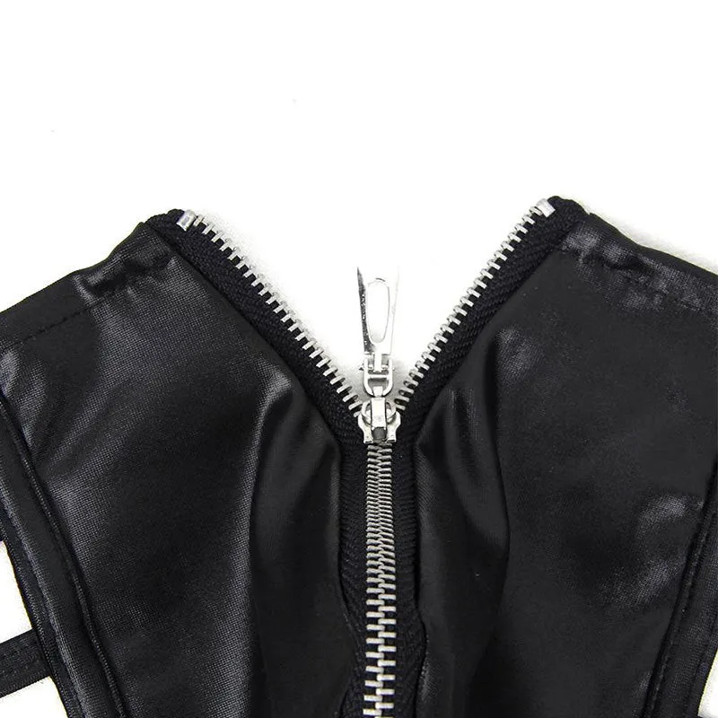 Sexy Leather Zipper Style Men's Thong