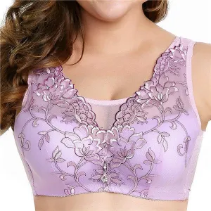 Sexy Push Up Full Coverage Embroidered Gather Bando Bras