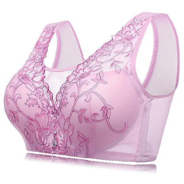 Sexy Push Up Full Coverage Embroidered Gather Bando Bras