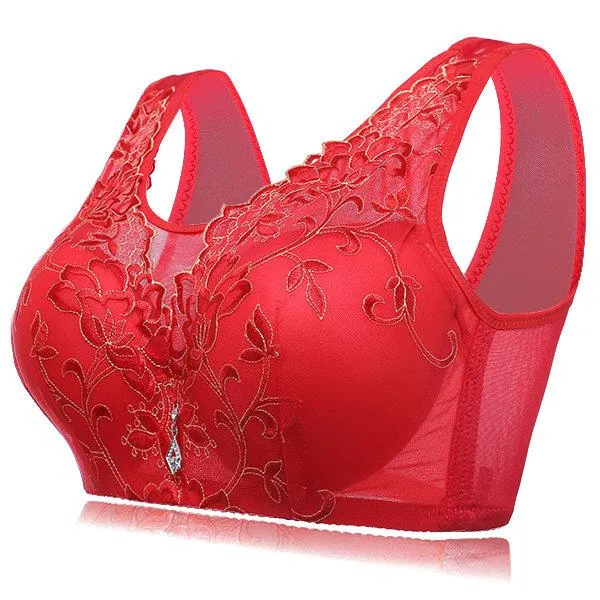 Sexy Push Up Full Coverage Embroidered Gather Bando Bras