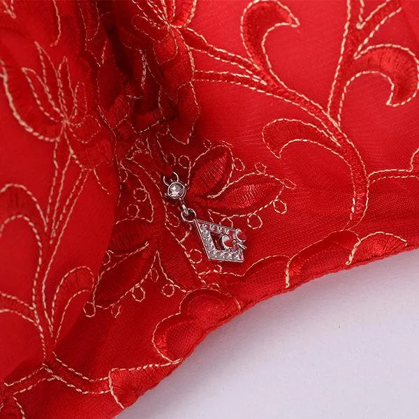 Sexy Push Up Full Coverage Embroidered Gather Bando Bras