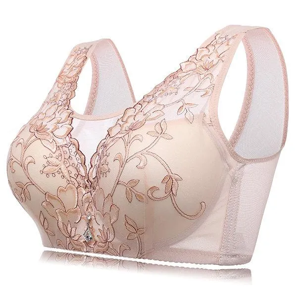 Sexy Push Up Full Coverage Embroidered Gather Bando Bras