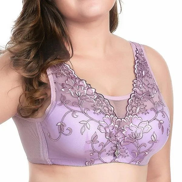 Sexy Push Up Full Coverage Embroidered Gather Bando Bras