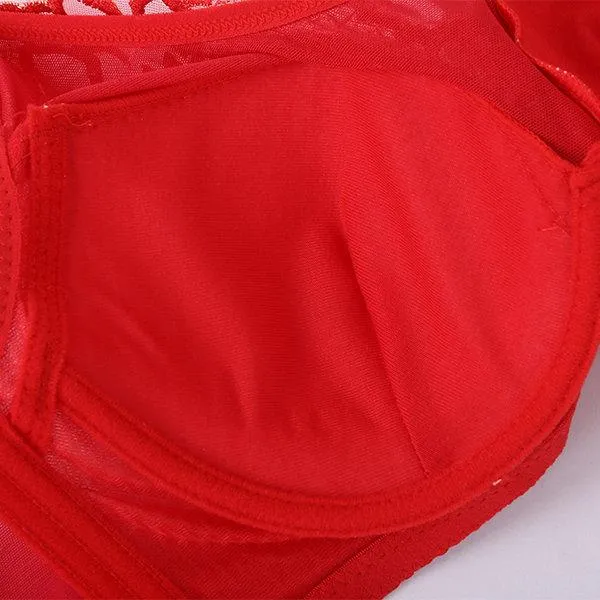 Sexy Push Up Full Coverage Embroidered Gather Bando Bras