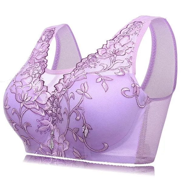 Sexy Push Up Full Coverage Embroidered Gather Bando Bras